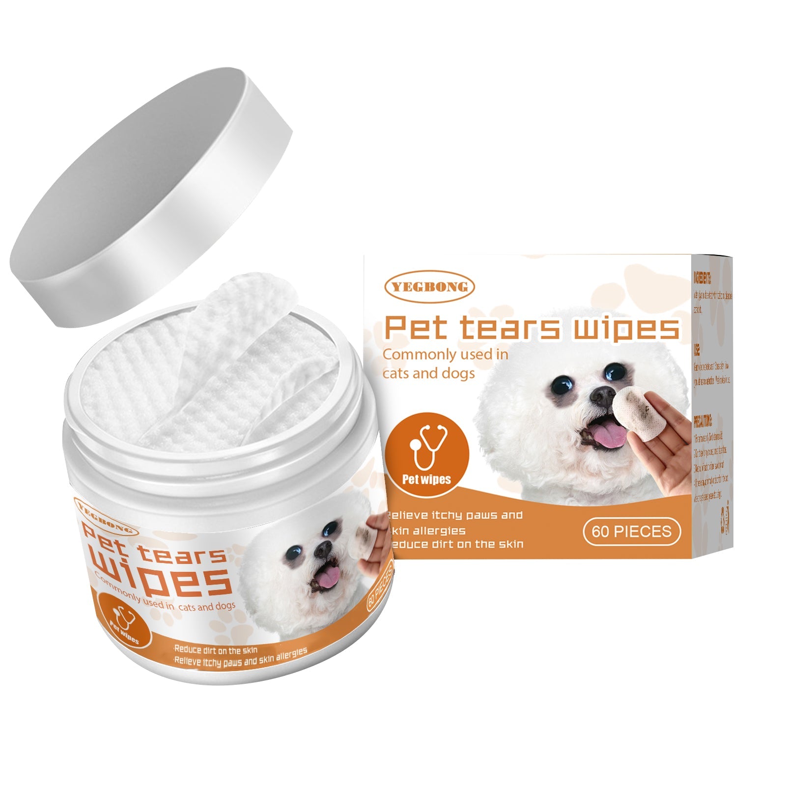 Lingettes Yegbong pour Nettoyage des Yeux et Élimination des Taches de Larmes