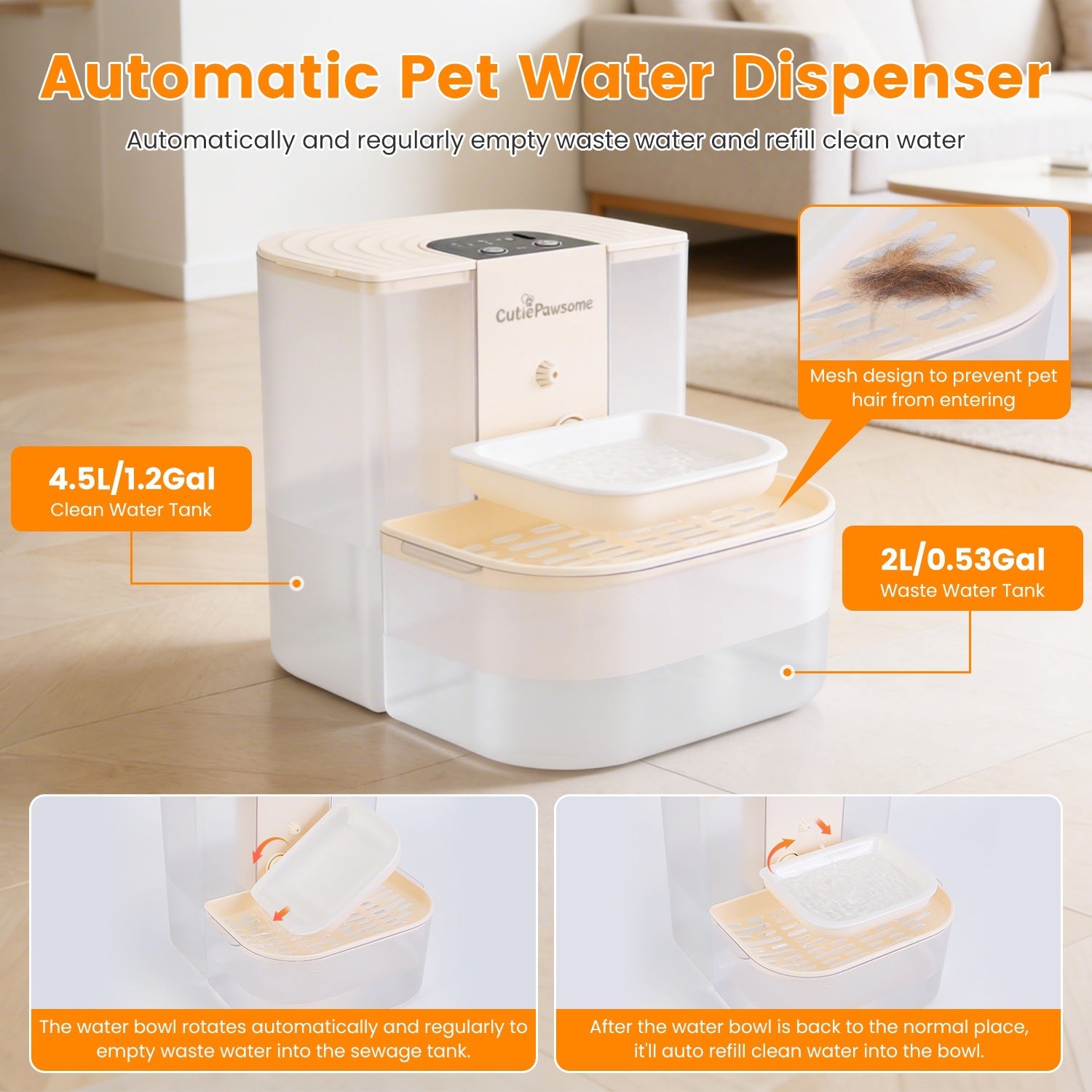 1Pc Smart Animal Eau Fontaine Automatique Chat Eau Dispenser 4.5L