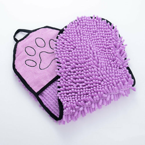 Serviette de bain pour chat à séchage rapide