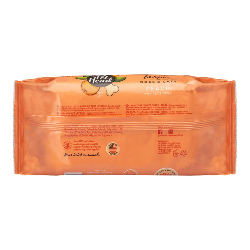 Lingettes Humides pour Animaux Pet Head Quick Fix Pêche (80 unités)