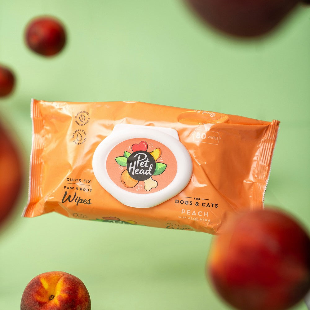 Lingettes Humides pour Animaux Pet Head Quick Fix Pêche (80 unités)