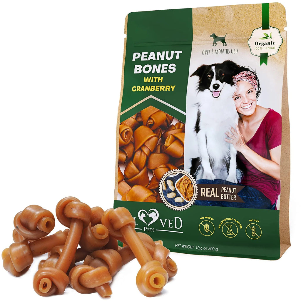 Os au beurre de cacahuète pour chien avec canneberges