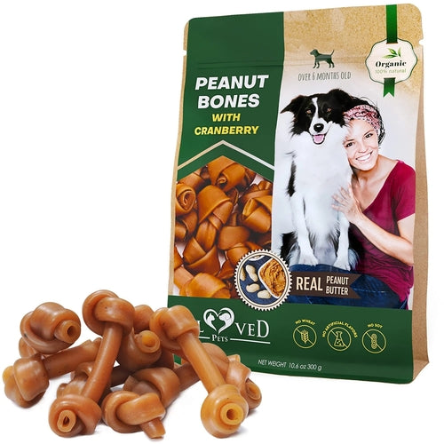 Os au beurre de cacahuète pour chien avec canneberges