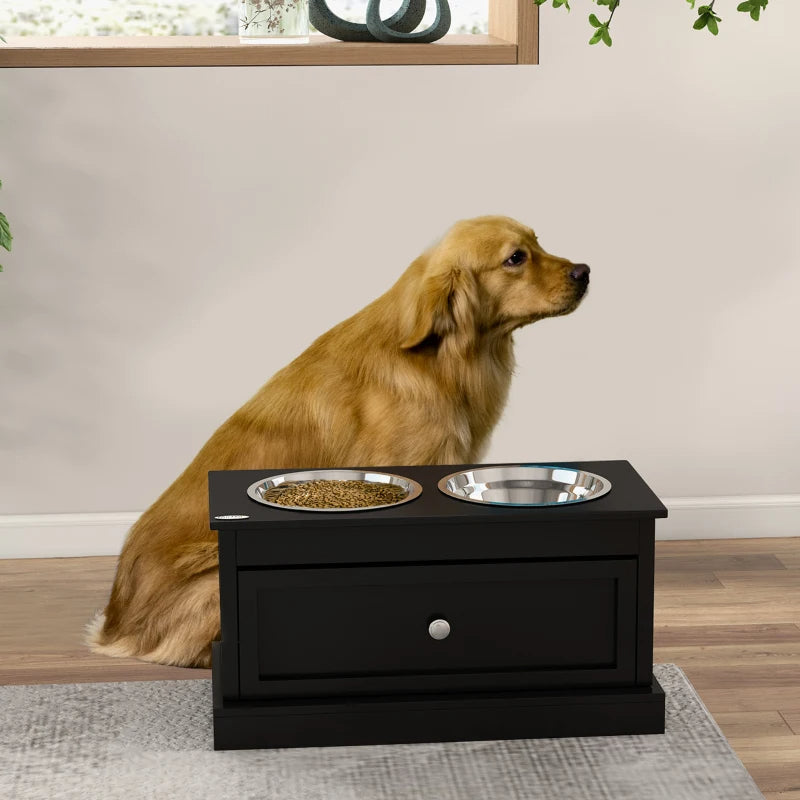 Gamelle Chien avec Tiroir de Rangement - Gain de Place Optimal
