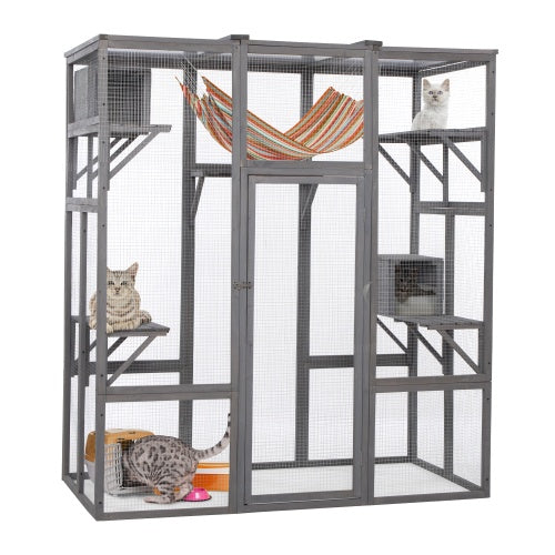 Cage Spacieuse pour Chats - Sécurisée et Élégante