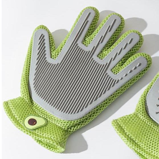 Gants et brosses de toilettage 2-en-1 pour animaux