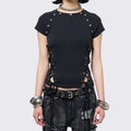 T-shirt ajusté à col rond au style post-apocalyptique séduisant