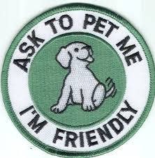 3 Inch Cloth Patch Ask To Animal Me I Am Friendly Chien