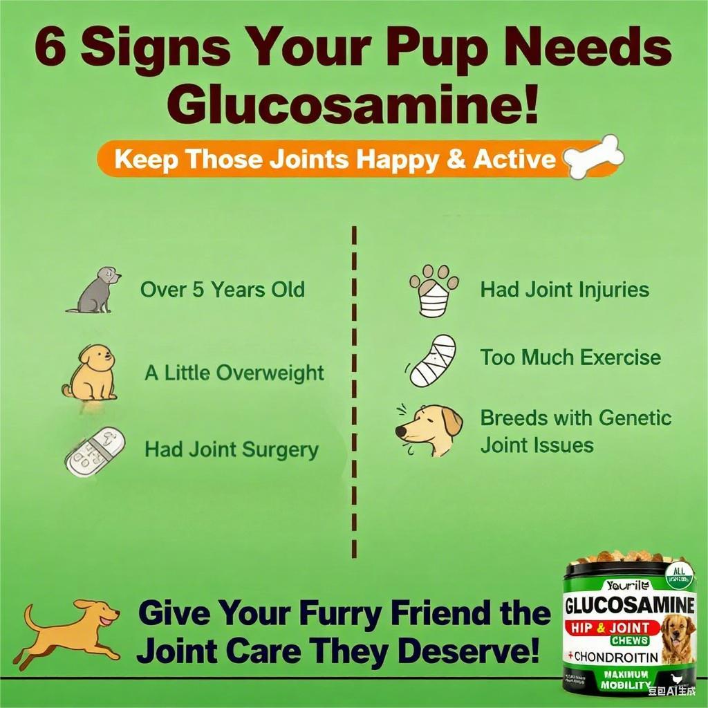 Youmile Complément de Santé des Hanches et Articulations pour Chiens 120 Croquettes, Glucosamine