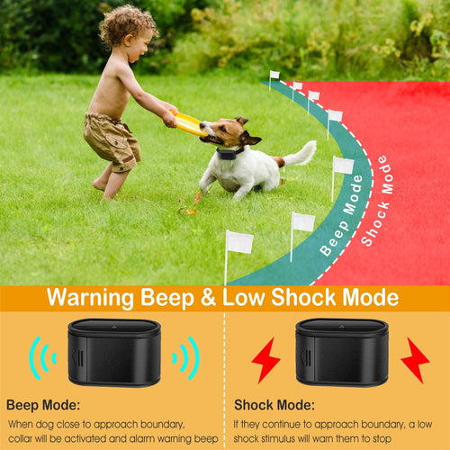1Set Electric Chien Fence System Animal Tone Shock Boundary Containment