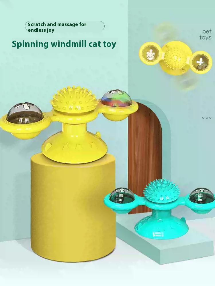 Jouet interactif en forme de moulin à vent pour chat