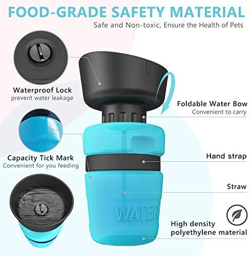 Bouteille d'eau pliable pour chien de voyage