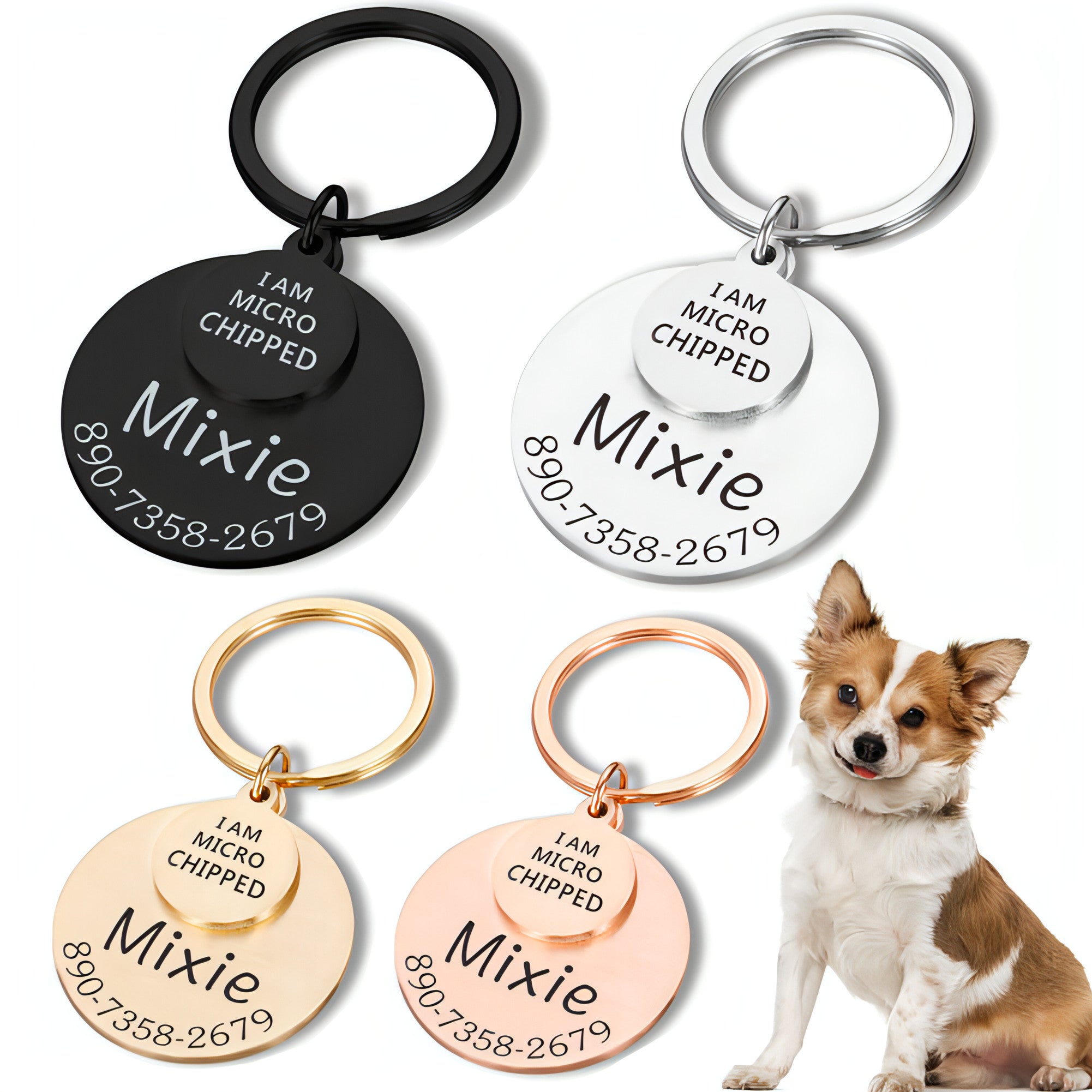 Porte-clés ID Animal Personnalisé – Sûr & Élégant pour Chiens & Chats