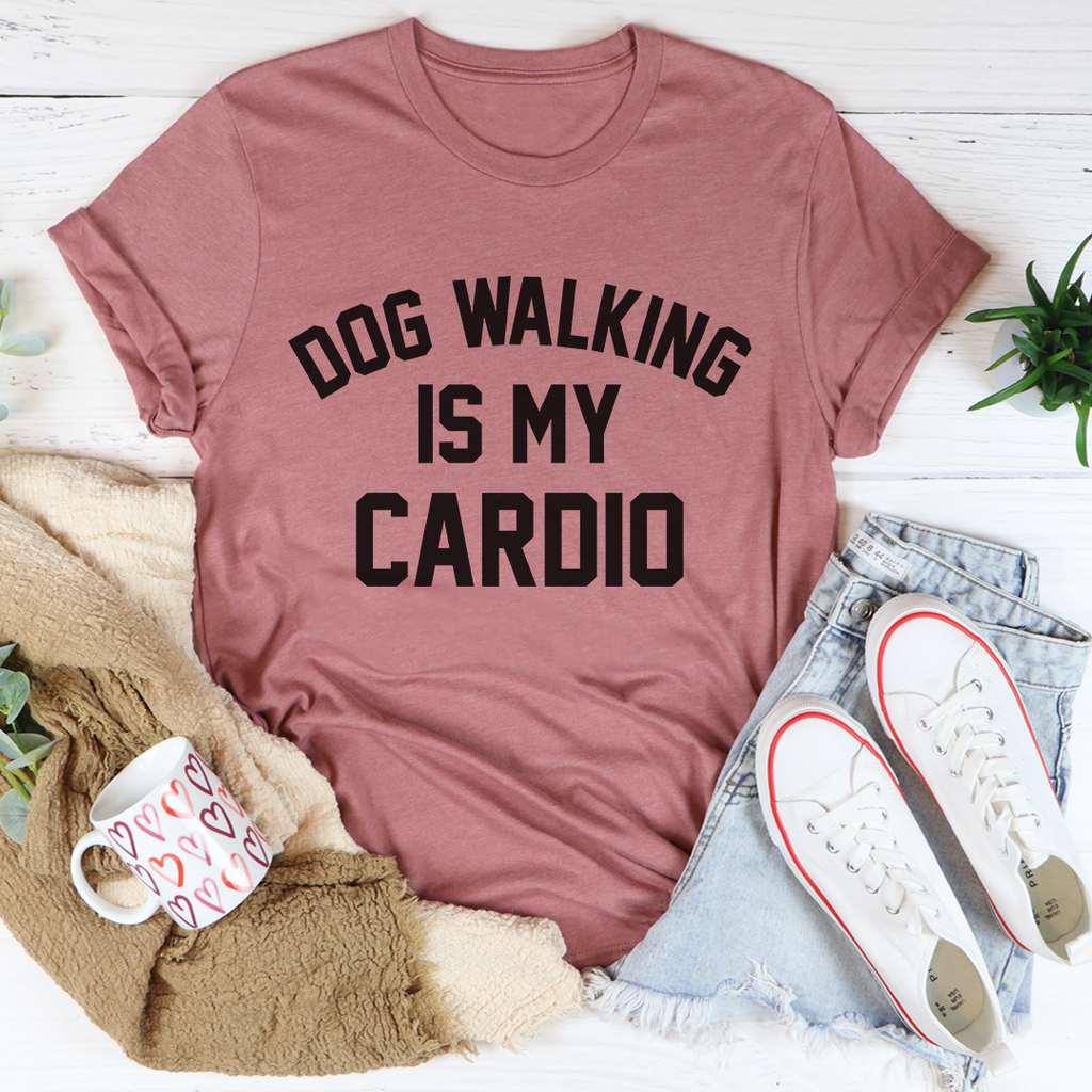 T-shirt Chien La Promenade est Mon Cardio