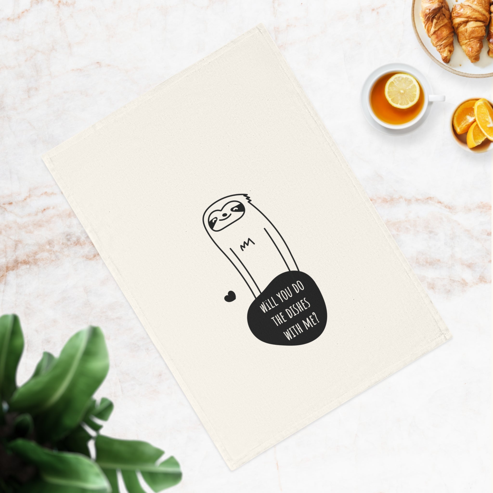 Funny Wedding Gift Will you do le dishes avec me? Sloth organic