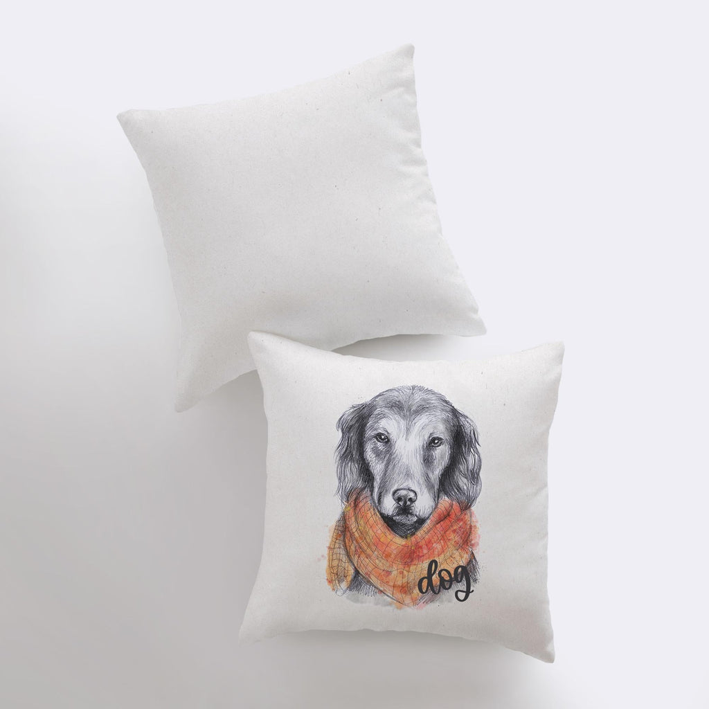 Coussin Chien Dessin au Crayon