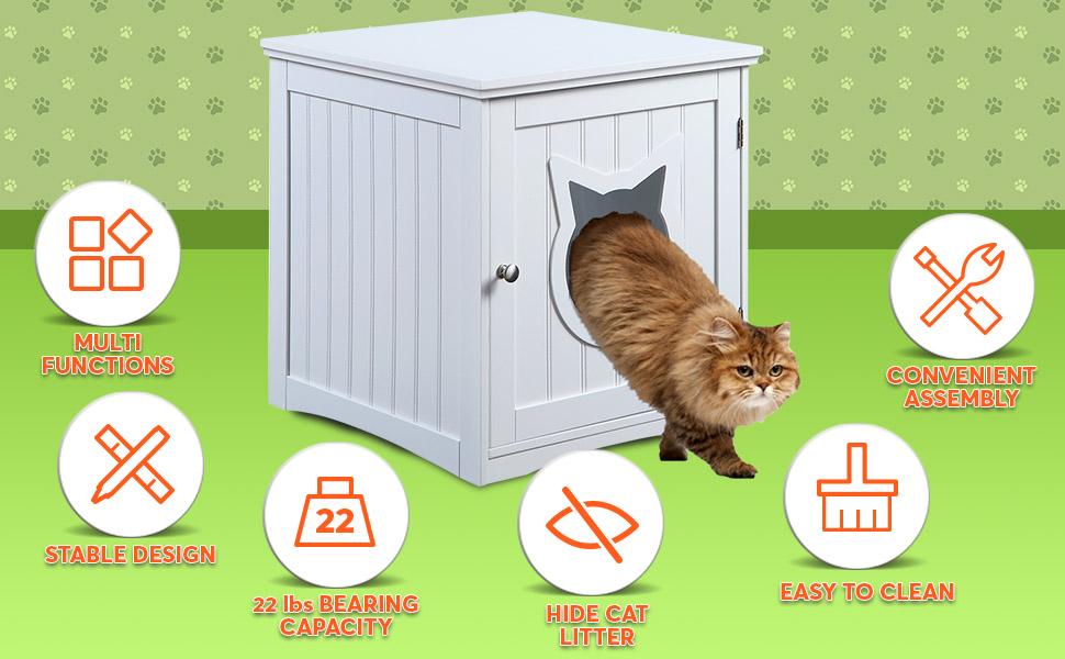 Table de Nuit pour Chat avec Enclosure