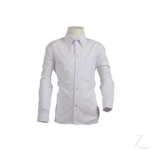 Longsleeve Raised Collier Shirt - White