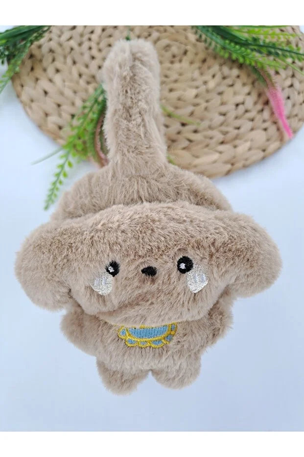 Boys Brown Peluche Hiver Écouteurs – Fluffy Chiot Gants pour Enfants