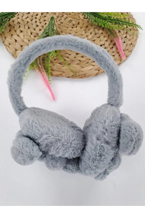 Bandeau en Peluche Grise pour Enfants