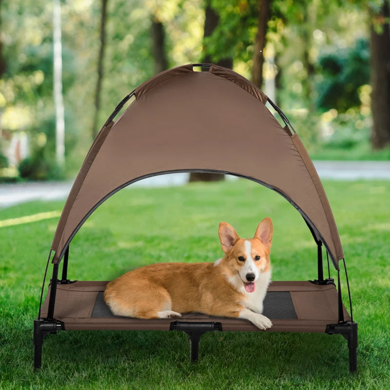 Lit pour chien surélevé et portable avec auvent de protection UV