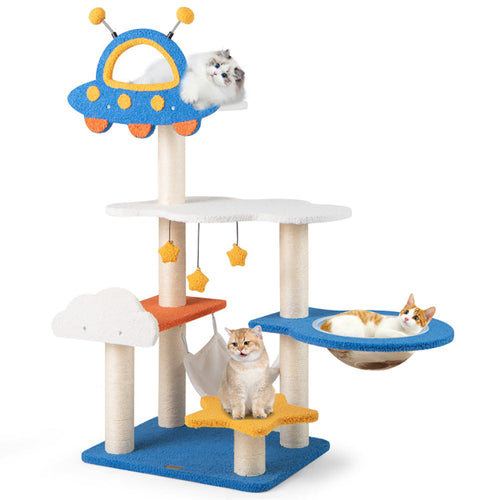 Arbre à chat 125 cm : confort et jeu pour votre félin