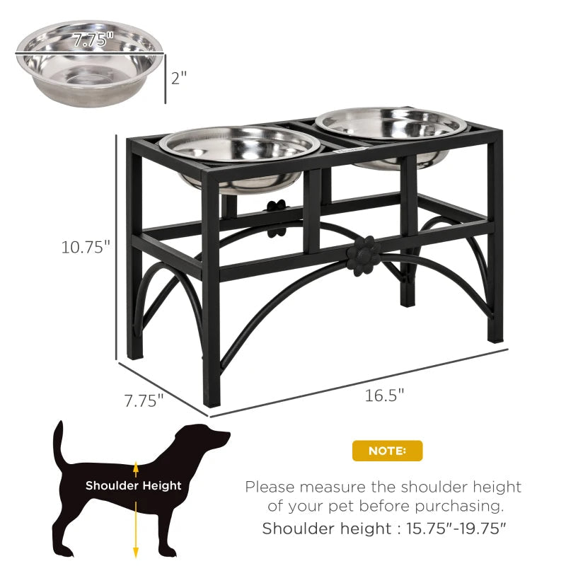 Gamelle Élevée en Acier Inoxydable pour Chien