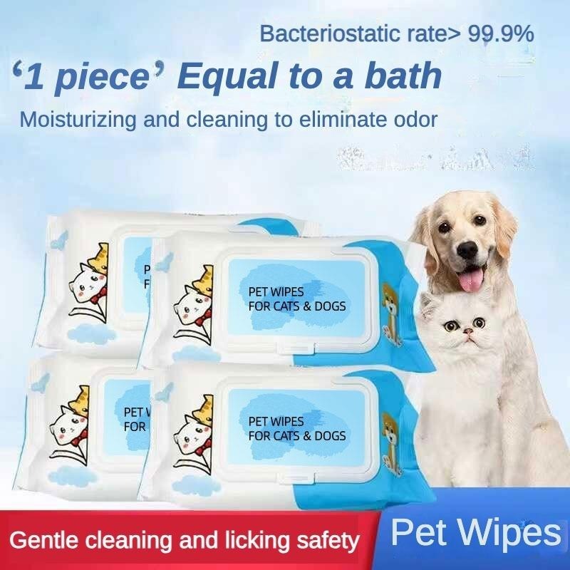 Lingettes Humides pour Pattes, Oreilles et Yeux, à Base de Plantes