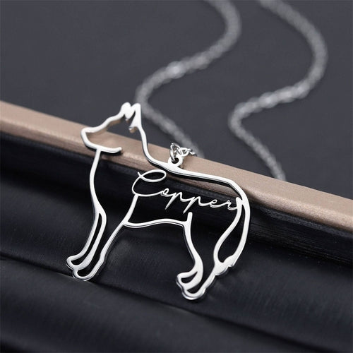 Collier en Silhouette de Chien Personnalisé