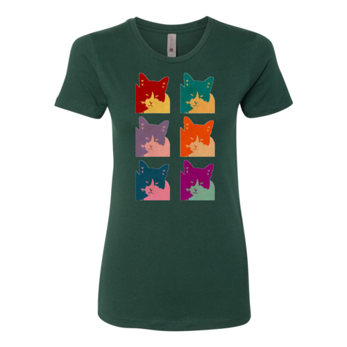 T-shirt Femme Boyfriend 6 Panneaux Chat d'Aujourd'hui