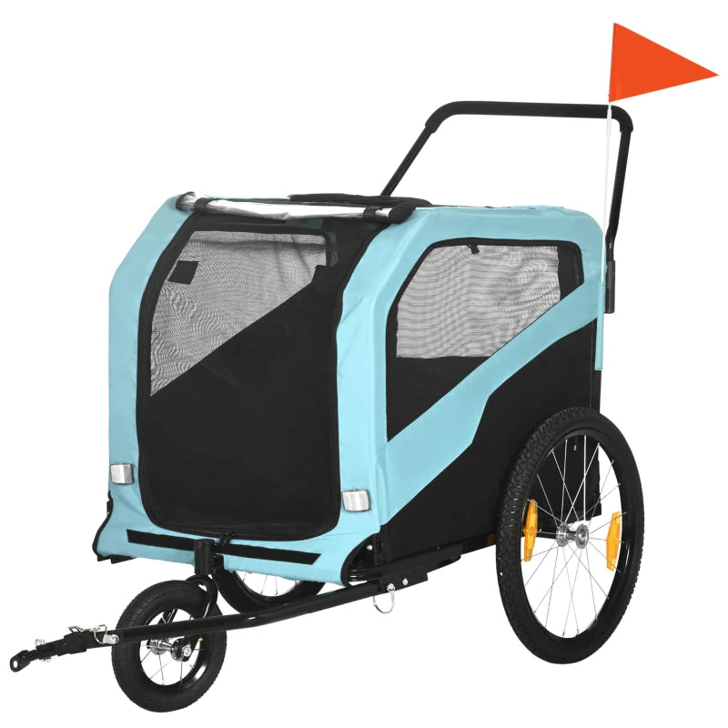 Remorque à vélo 2-en-1 pour chien, poussette de transport pour grands chiens avec