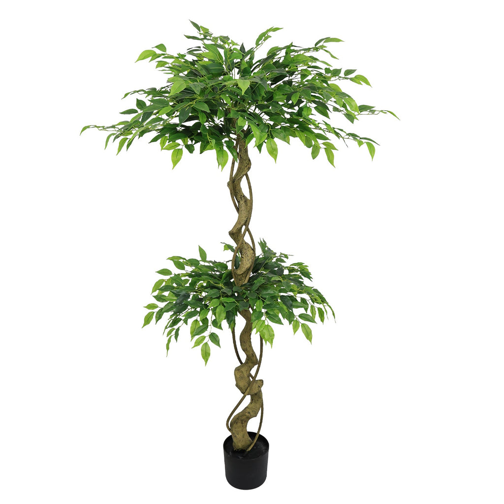 5.2FT Artificial Ficus Arbre, Lifelike Faux Banyan Arbre avec Pot pour