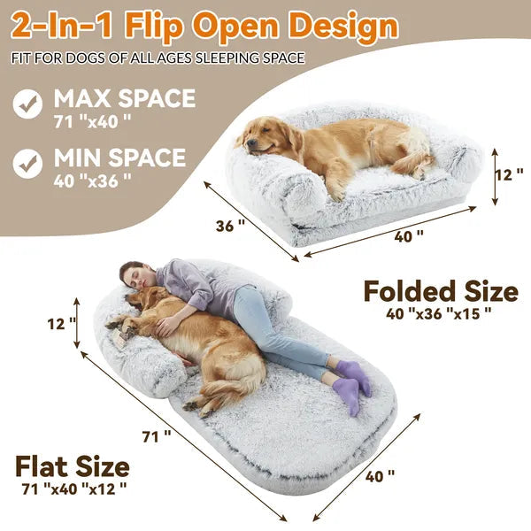 Lit pliable en peluche pour chien : confort ultime à emporter