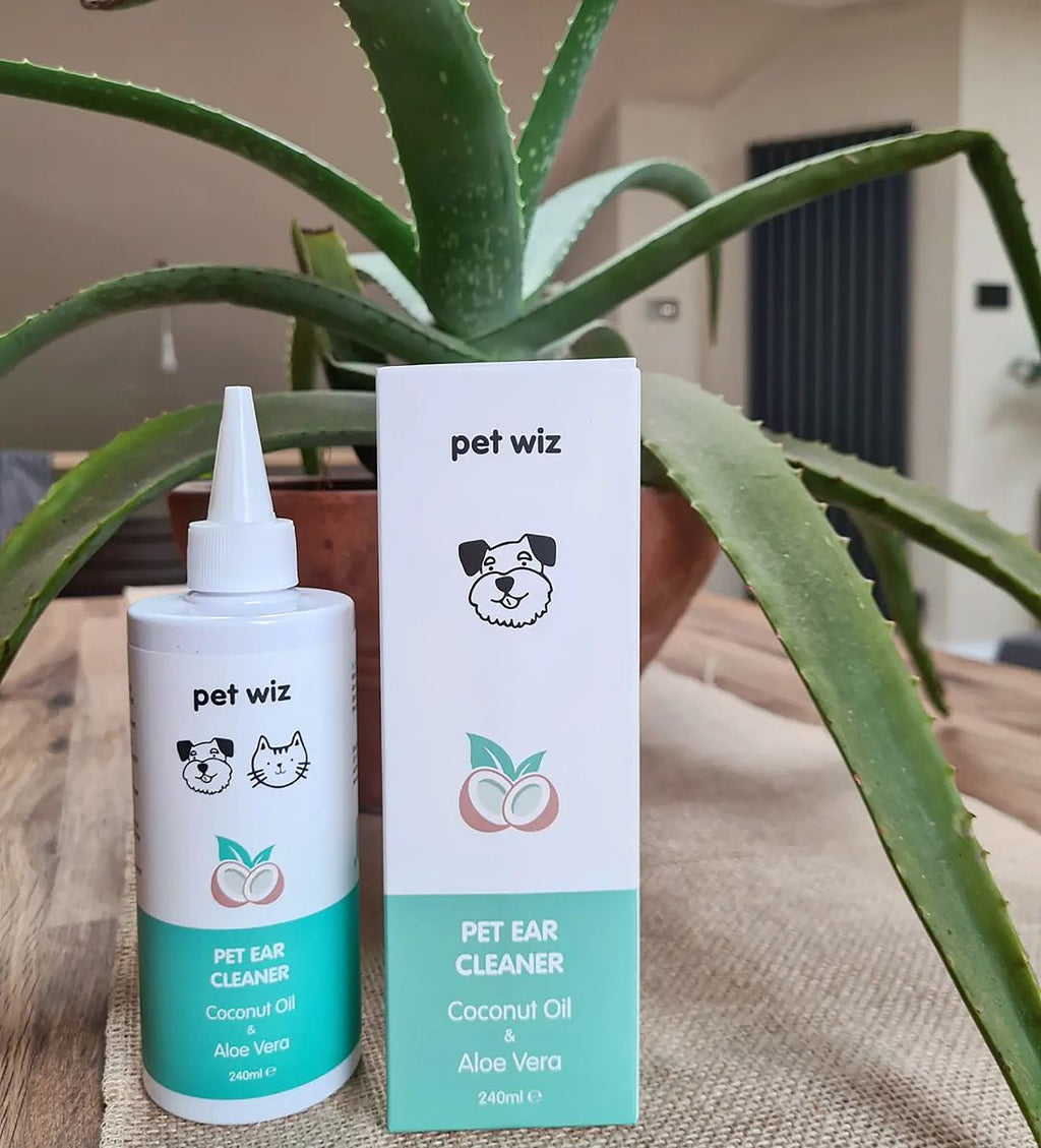 Nettoyant Auriculaire pour Chiens & Chats - Huile de Coco & Aloe Vera
