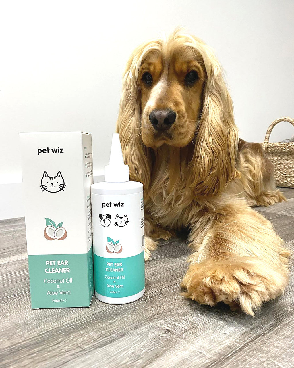 Nettoyant Auriculaire pour Chiens & Chats - Huile de Coco & Aloe Vera
