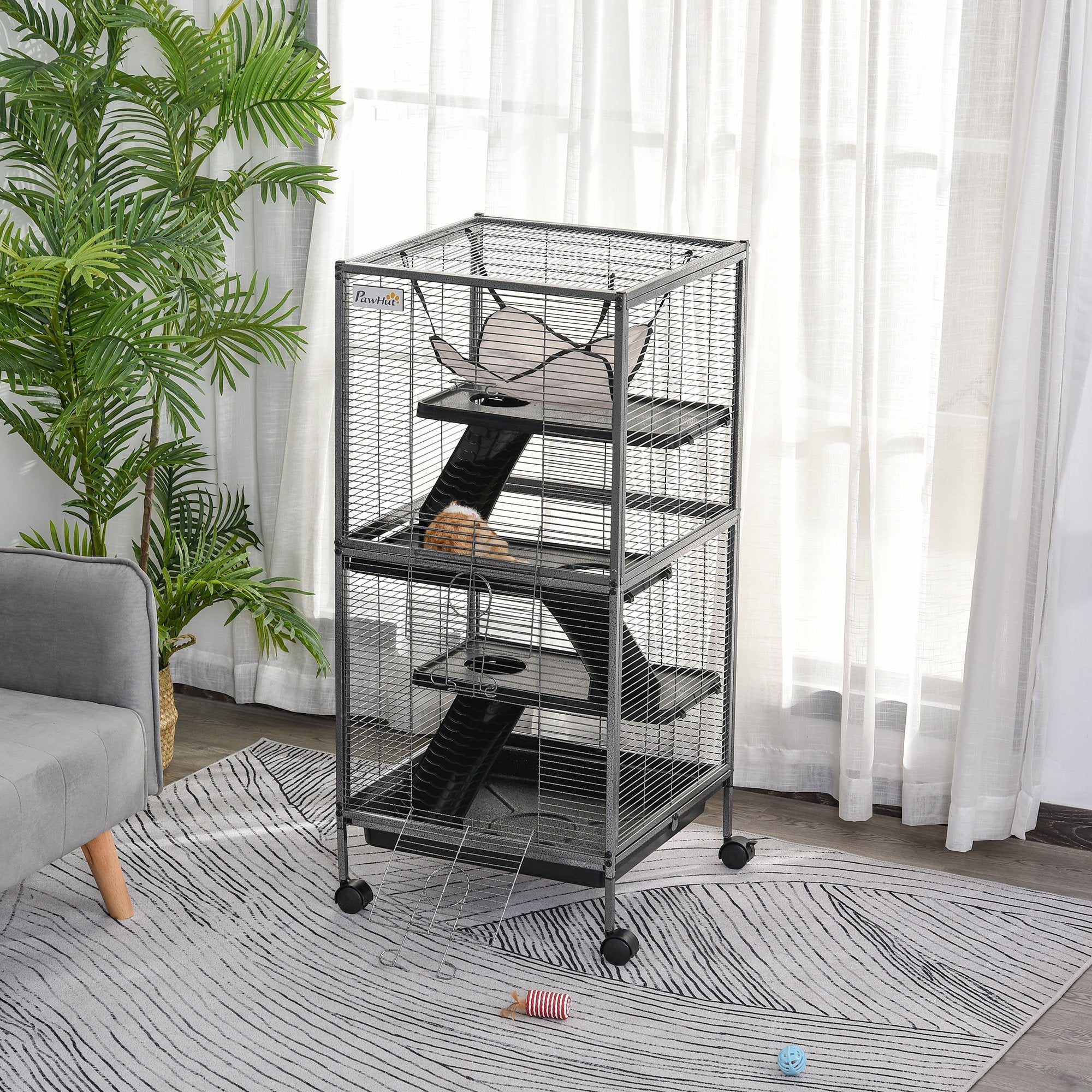 Cage Roulante Confortable pour Petits Animaux - Mobilité Assurée