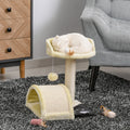 Arbre à gratter pour chat PawHut 17” Maison pour chaton Centre d'activités pour animaux