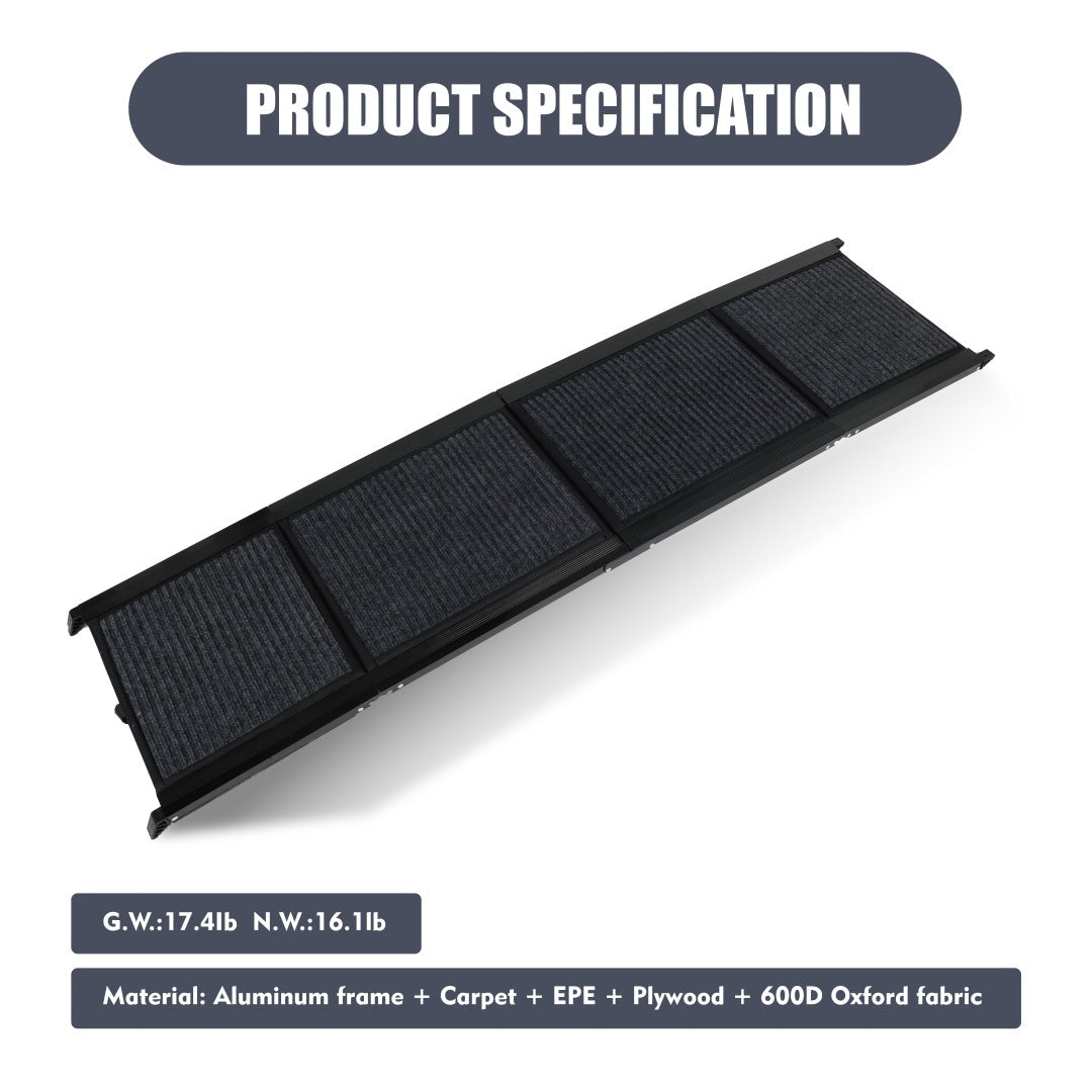 Rampe pour Chien de Voiture 65x17 Grande Rampe Pliable pour Animaux pour Camion, SUV