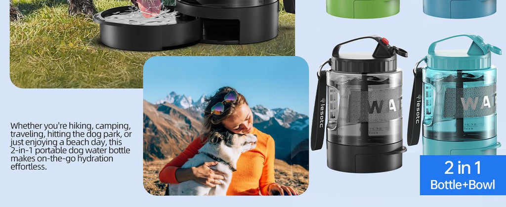 Bouteille d'Eau de Voyage pour Chien, Grande Capacité