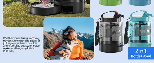Bouteille d'Eau de Voyage pour Chien, Grande Capacité