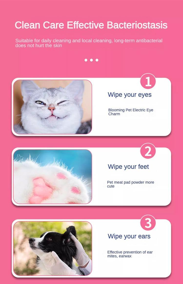 Lingettes Humides pour Chien et Chat, Sans Parfum, à Base de Plantes