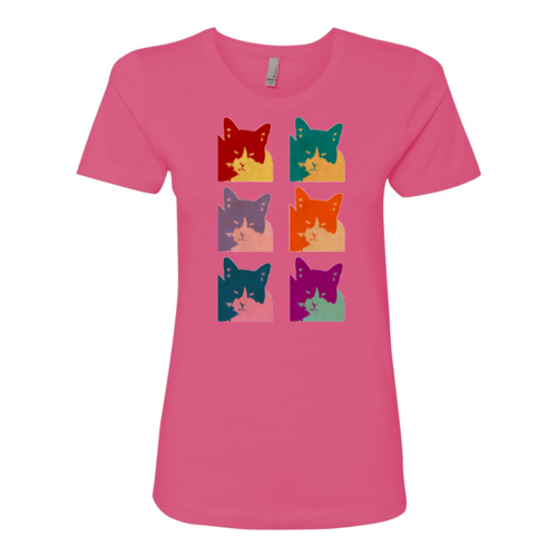 T-shirt Femme Boyfriend 6 Panneaux Chat d'Aujourd'hui