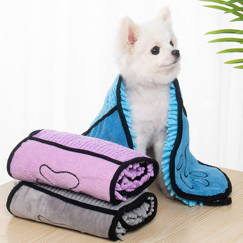 Serviette de bain pour chat à séchage rapide