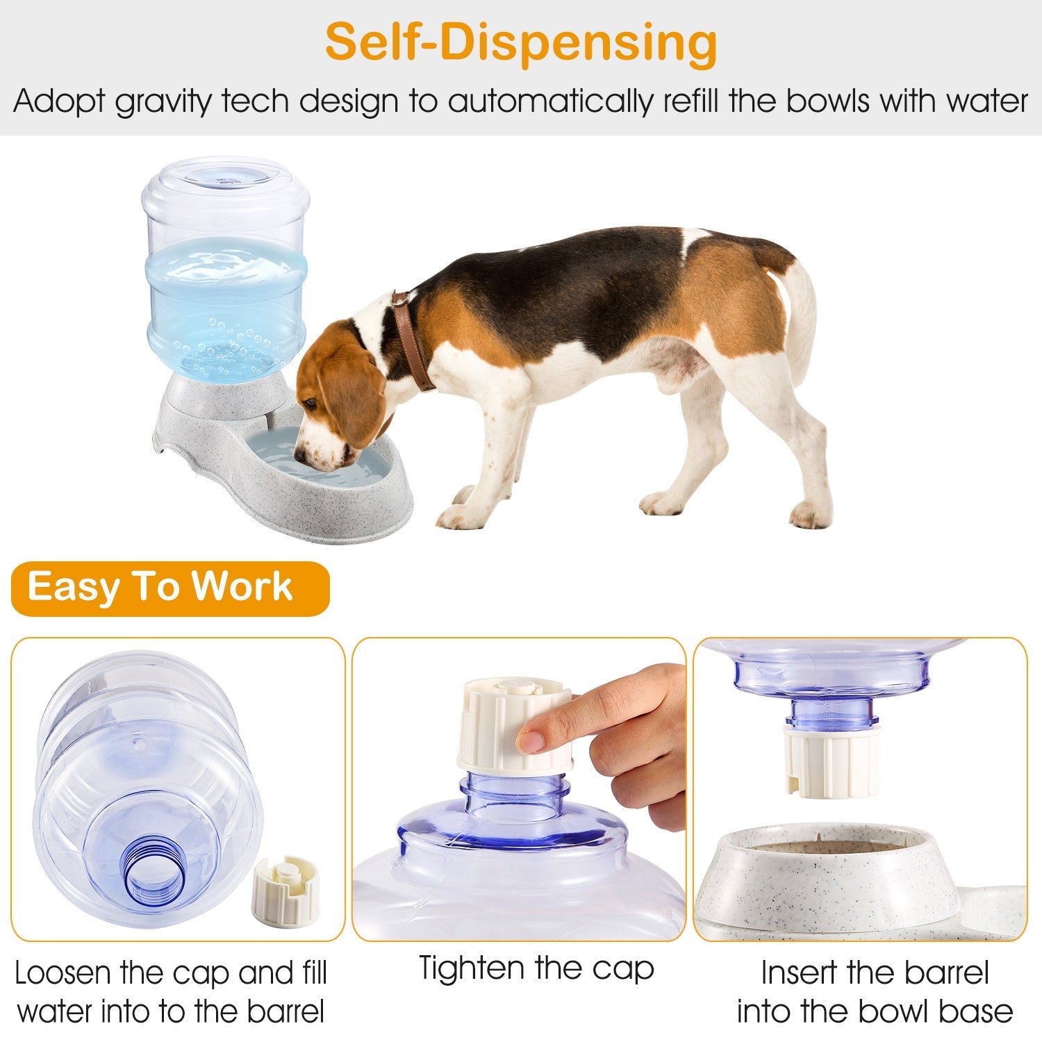 3.5L 1Gal Animal Eau Dispenser Self-Dispensing Gravity Animaux Eau