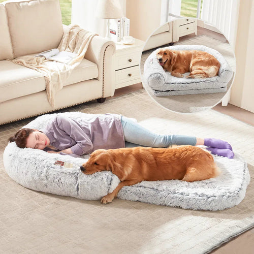 Lit pliable en peluche pour chien : confort ultime à emporter