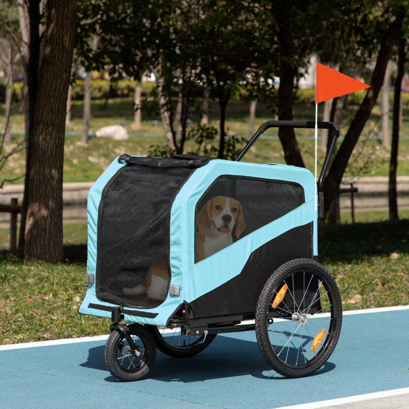 Remorque à vélo 2-en-1 pour chien, poussette de transport pour grands chiens avec