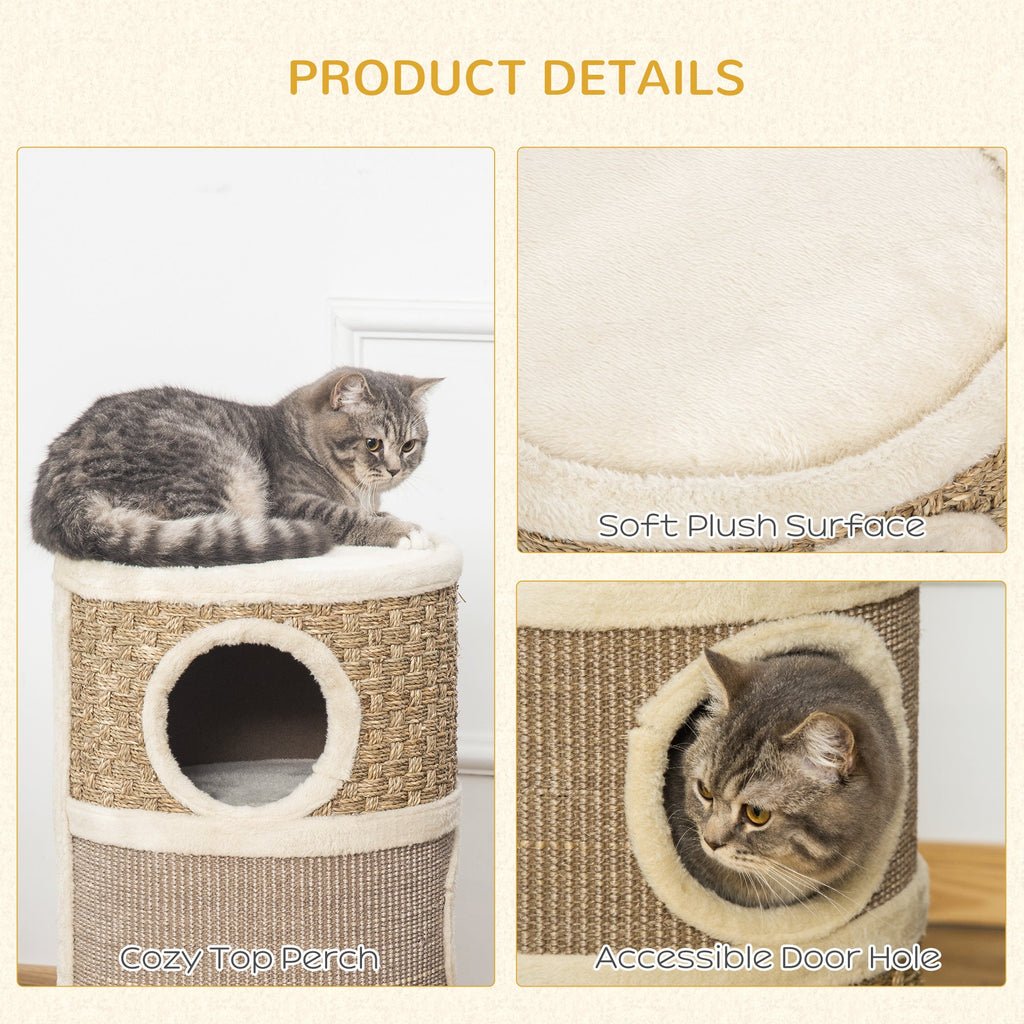 28 Inch Chat Condo, 3 Story Chat Hideaway avec Sisal Griffoir Pad