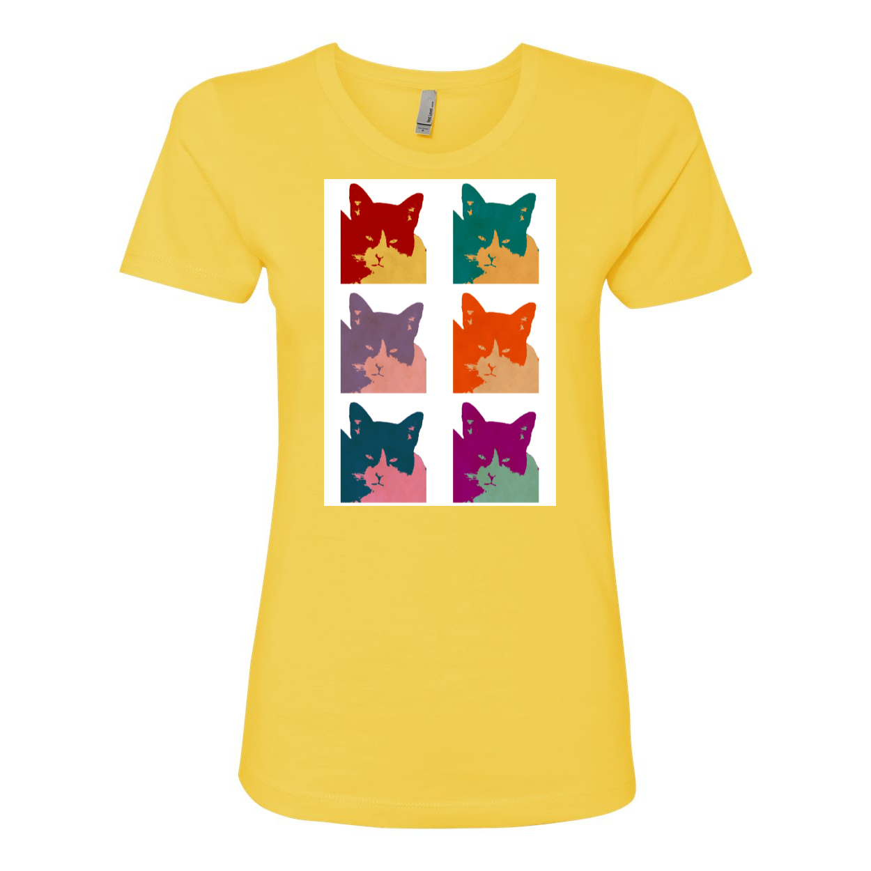 T-shirt Femme Boyfriend 6 Panneaux Chat d'Aujourd'hui
