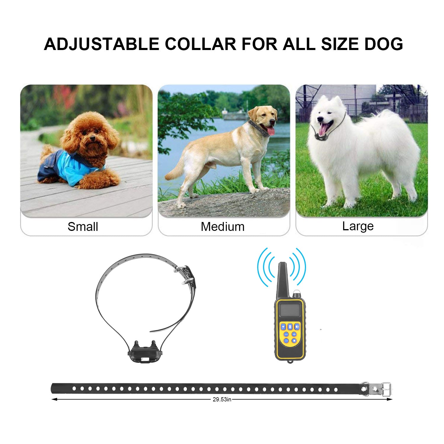 1Pc Collier de Dressage pour Chien avec Télécommande IP67 Imperméable