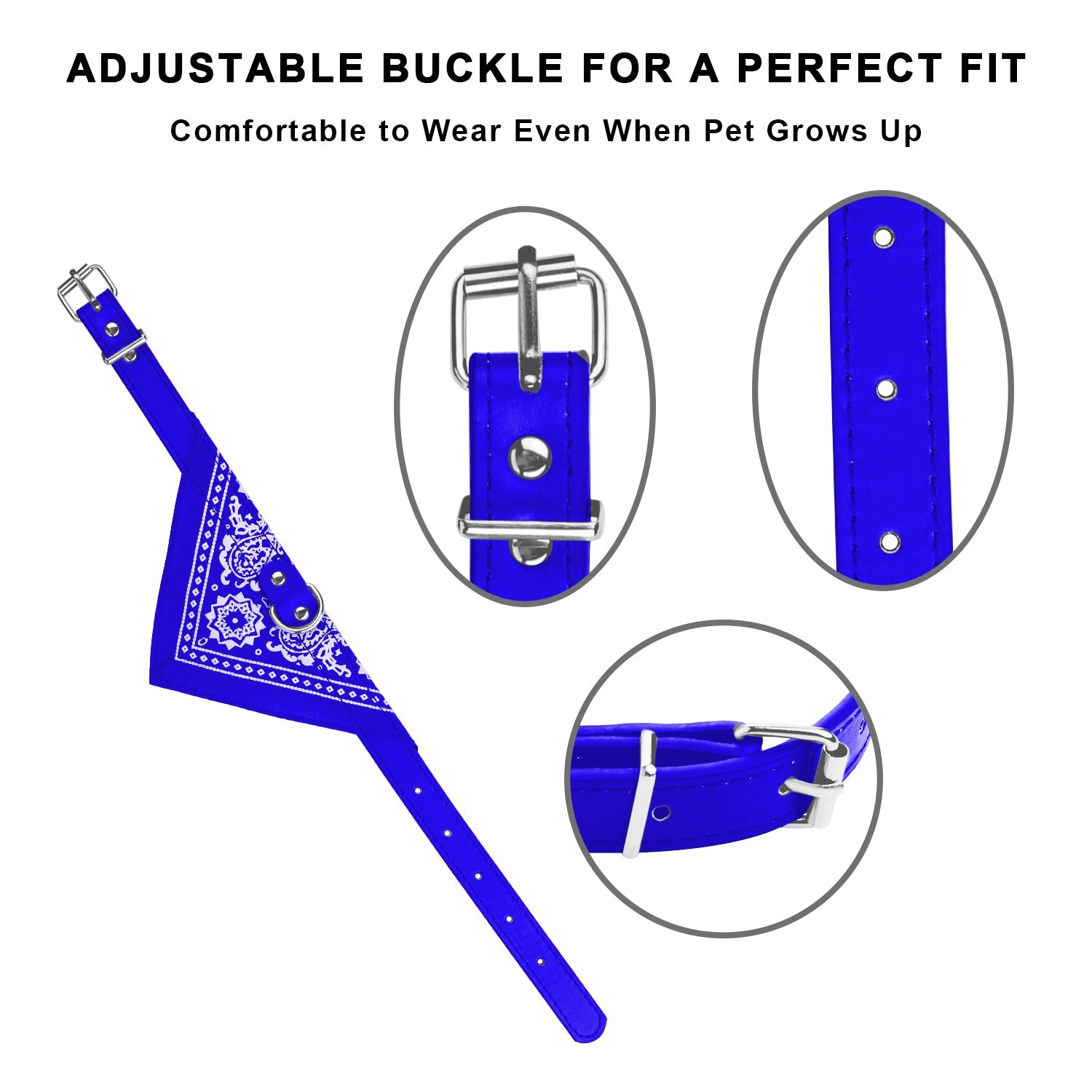 1Pc Réglable Bandana Leather Animal Collier Triangle Scarf